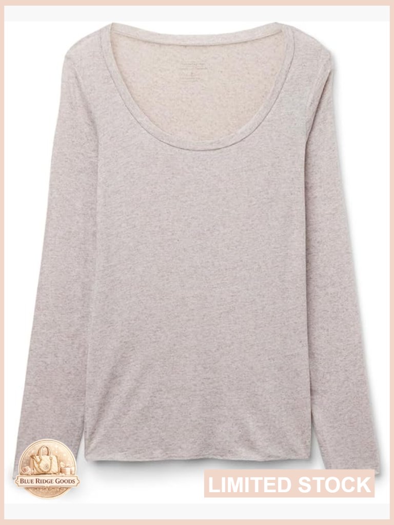 Sheer Long Sleeve Scoop Neck Top Ultralight Modal Cashmere Blend Feminine